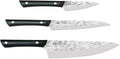 Kai PRO 3 Piece Starter Set, Includes 8" Chef, 3.5" Paring & 6" Utility Knives, Hand Sharpened Knife Set, Japanese AUS6M Stainless Steel Blades, Full-Tang POM Handles, NSF Certified