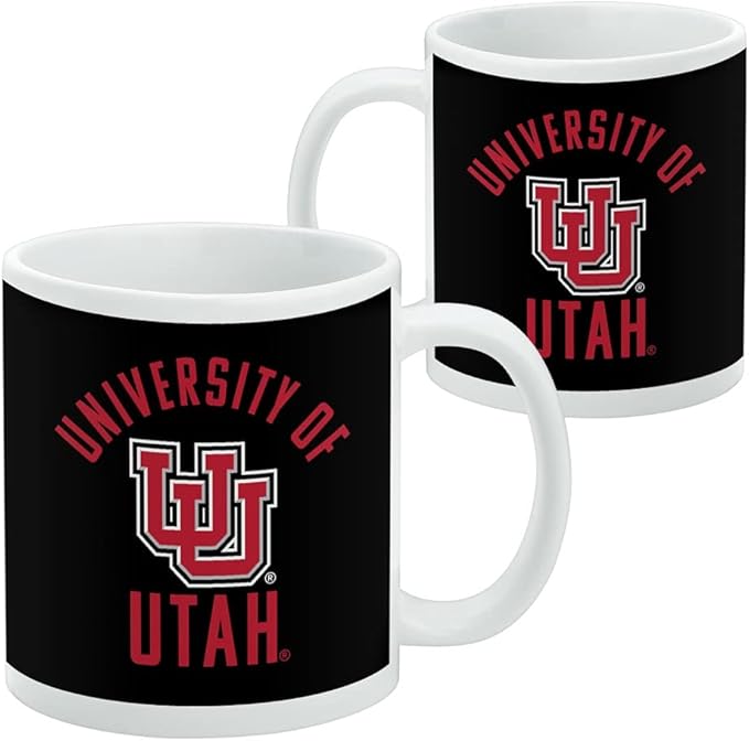 University of Utah Utes Ceramic Coffee Mug, Novelty Gift Mugs for Coffee, Tea and Hot Drinks, 11oz, White