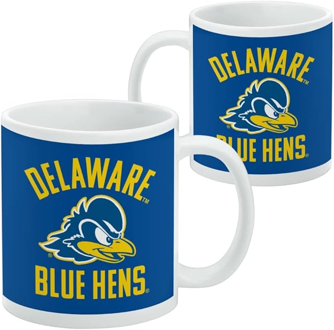 Delaware Fightin Blue Hen Ceramic Coffee Mug, Novelty Gift Mugs for Coffee, Tea and Hot Drinks, 11oz, White