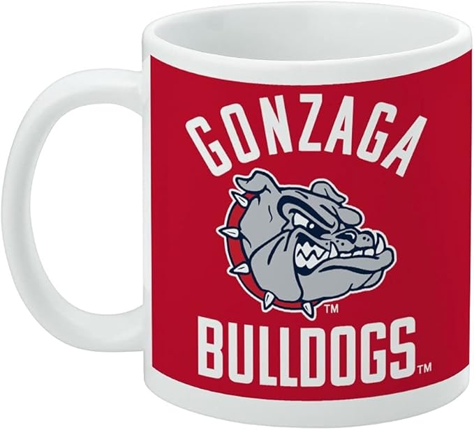 Gonzaga University Bulldogs Ceramic Coffee Mug, Novelty Gift Mugs for Coffee, Tea and Hot Drinks, 11oz, White