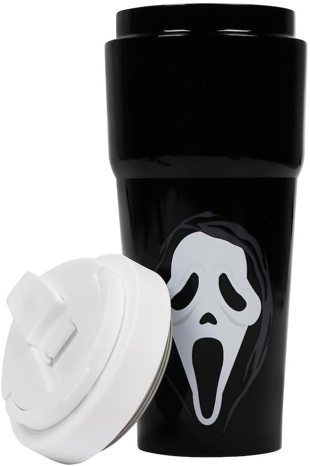 Bioworld Ghostface Mask 27 Oz. Black Stainless Steel Coffee Tumbler