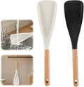 Multi-function Spatula Spoon, 2025 New Cooking Spoon for Nonstick Cookwares, Silicone Cooking Utensils for Kitchen Gadgets,Wood Handle Spoon for Mixing, Scoop, and Scrape (2PC MIX)