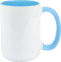 Ceramic 15oz Sublimation Coffee Mug, Turquoise, Case of 6