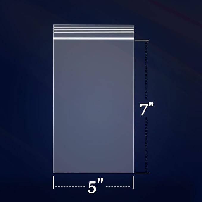 iMailer - 200 Count - 5" x 7" Small Zip Bags - Clear Reclosable Zip Plastic Poly Bags 2 Mil with Lock Seal Zipper for A2 A4 A6 Cards & Envelopes, Bakery, Cookies, Treats