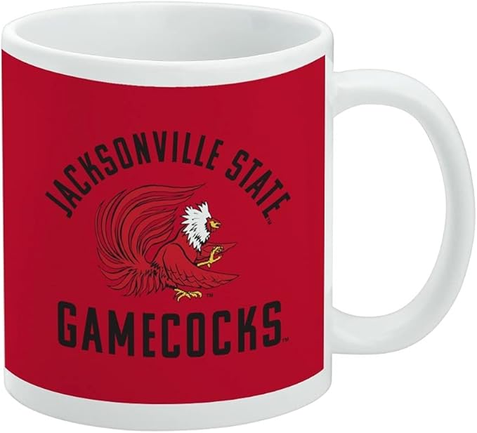 Jacksonville State University Gamecocks Ceramic Coffee Mug, Novelty Gift Mugs for Coffee, Tea and Hot Drinks, 11oz, White