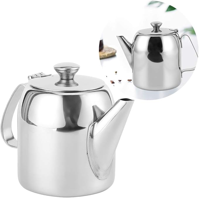 Stainless Steel Tea Kettle, 20oz or 32oz Kettle Coffee Pot Teapot Cold Kettle Short Spout for Hotel Restaurant, Living Room, Office (32 ounces)