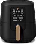 Beautiful 6 Qt Air Fryer with TurboCrisp Technology, EverGood Ceramic Nonstick Coating - Roast, Reheat and dehydrator, kitchen appliances by Drew Barrymore (Black)