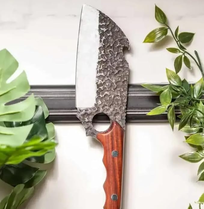 COOLINA Shark Knife | Heavy-Duty Butcher Knife with Wooden Handle, 8 inch Blade for Chopping Meat and Bones