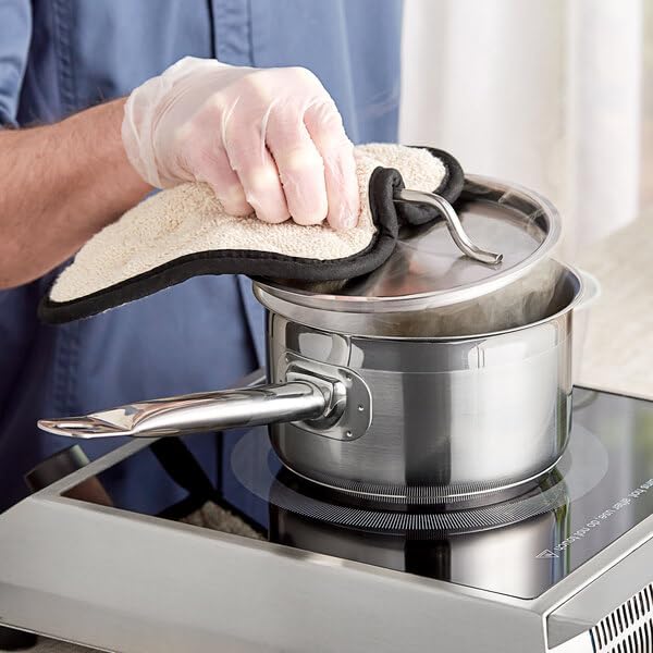 SS1 Series 2 Qt Stainless Steel Sauce Pan with Aluminum-Clad Bottom, Silver, NSF Listed, Induction Ready, Dishwasher Safe, Welded Handle, Includes Lid, 3.75 Inch Height