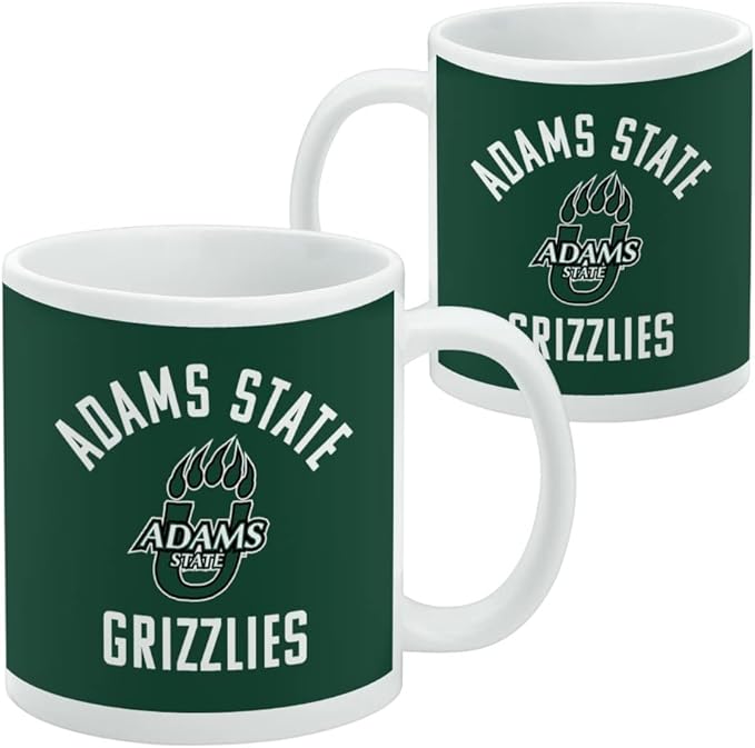 Adams State University Grizzlies Logo Ceramic Coffee Mug, Novelty Gift Mugs for Coffee, Tea and Hot Drinks, 11oz, White
