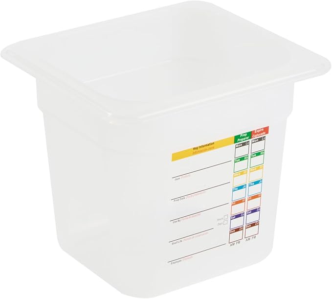 Restaurantware Food Pans Pack of 10 Plastic Square Food Containers 1/6 Size with Traceability Label, Storage Containers Dishwashable Hot Cold Friendly for Restaurants Buffet Commercial Use