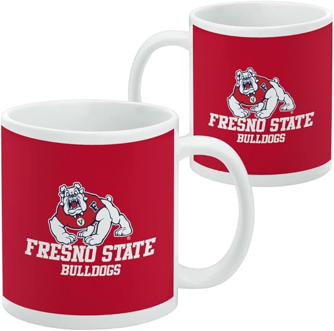 Fresno State Bulldog Ceramic Coffee Mug, Novelty Gift Mugs for Coffee, Tea and Hot Drinks, 11oz, White