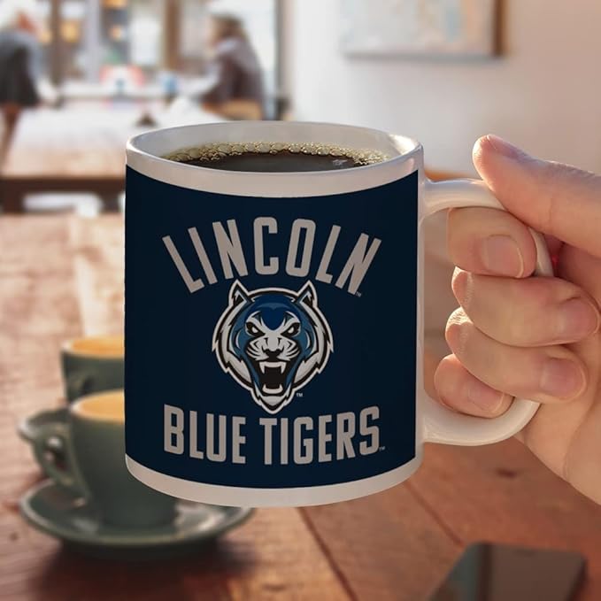 Lincoln University (MO) Lions Logo Ceramic Coffee Mug, Novelty Gift Mugs for Coffee, Tea and Hot Drinks, 11oz, White