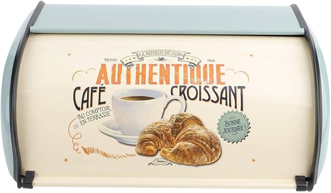 aqxreight Bread Box for Kitchen Storage Large Metal Container Holds Multiple Loaves Compatible with Most Bread Sizes in Blue