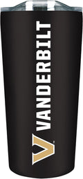 Campus Colors NCAA Stainless Steel Tumbler perfect for Gameday - 18 oz - Double Walled - Keeps Drinks Perfectly Insulated (Vanderbilt Commodores - Black)