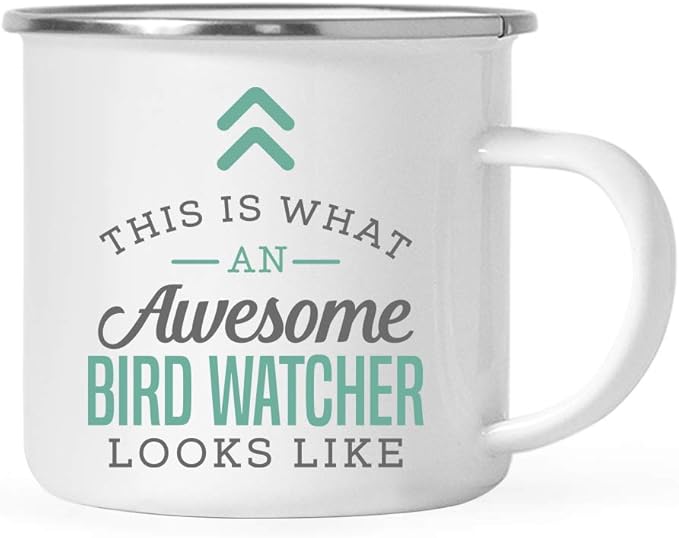 Andaz Press 11oz. Stainless Steel Campfire Coffee Mug Gift, This is What an Awesome Bird Watcher Looks Like, 1-Pack, Birthday Gift Ideas Coworker Him Her, Includes Gift Box