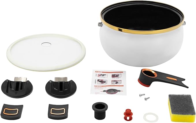 8L Micro Pressure Cooker, Non-Stick Pot Multi-Function Micro Pressure Cooking Pot for Induction Cookers, Gas Cookers, Electric Ceramic Stoves, Halogen Stoves (White)