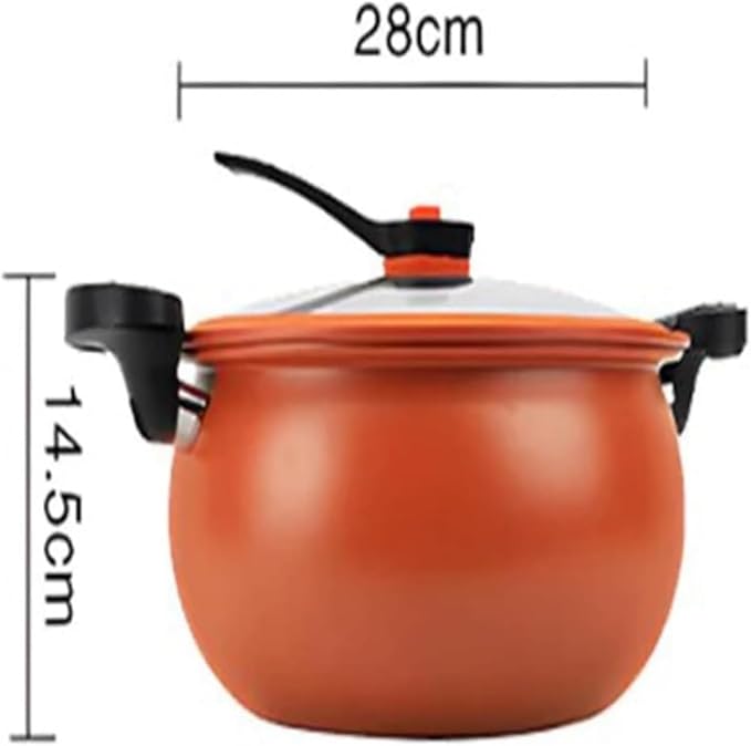 Multifunctional Large Capacity Non-Stick Pressure Cooker, Micro Pressure Cooker Pot, Non-Stick Surface, Visual Glass Lid, with Lid for Culinary Styles (Green-8L)