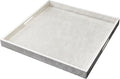 25 * 25 inches Leather Rectangle Serving Tray with Hole Handles,High-End Light Large Service Tray for Ottoman Tray, Tea, Food, Butler - Countertop, Kitchen,Family Dinner, Picnic(White)