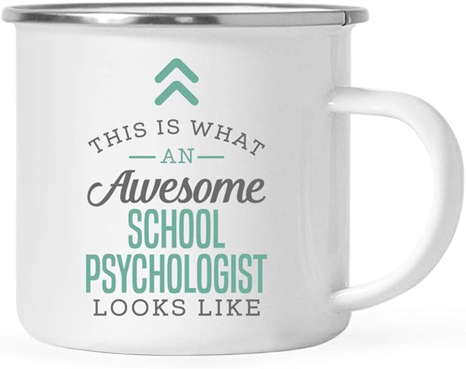 Andaz Press 11oz. Stainless Steel Campfire Coffee Mug, This Is What an Awesome School Psychologist Looks Like, 1-Pack, Birthday Gift Ideas for Coworker, Includes Gift Box