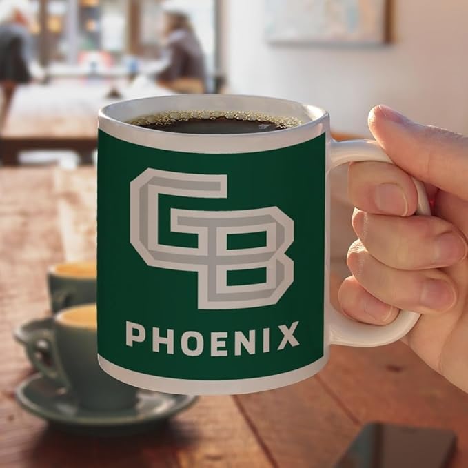 University of Wisconsin - Green Bay Phoenix Logo Ceramic Coffee Mug, Novelty Gift Mugs for Coffee, Tea and Hot Drinks, 11oz, White