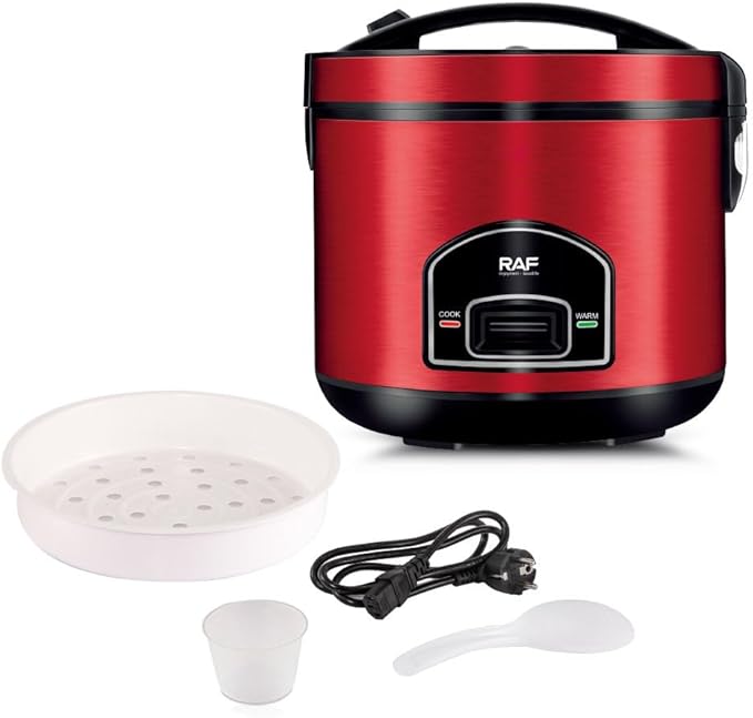 Smart Electric Rice Cooker, 5L Capacity, Multifunctional Automatic, Red and Black, Health-Preserving Household Kitchen Appliance