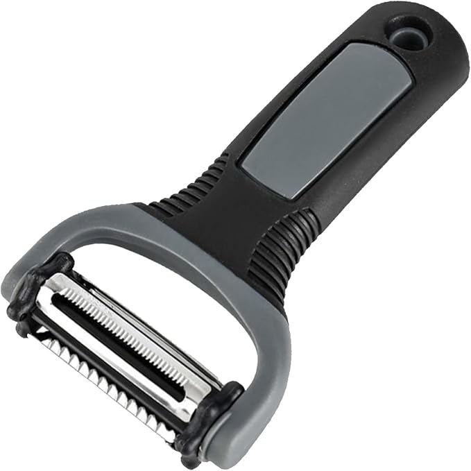 3-in-1 Rotary Vegetable Peeler with 3 Blades, Multi-Function Stainless Steel Peeler & Julienne Slicer, Non-Slip Grip Handle for Potato, Carrot, Fruit, Kitchen Gadgets