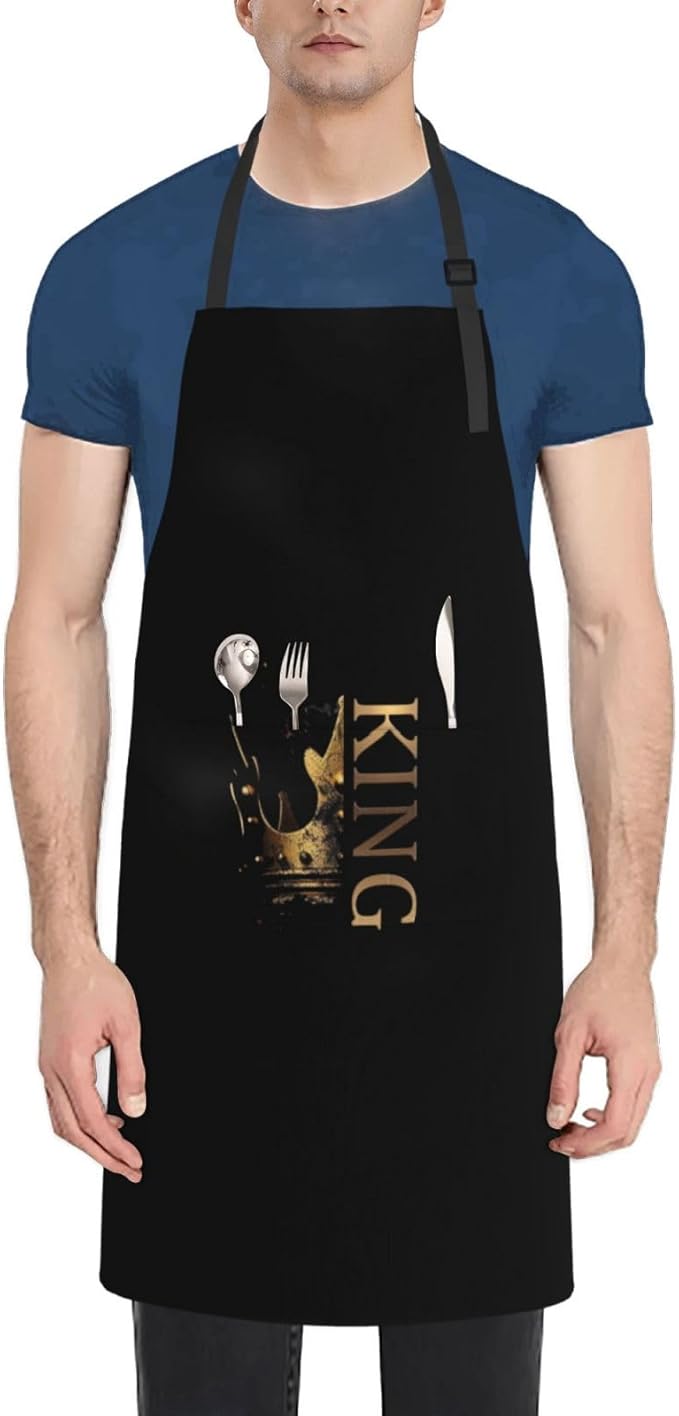 King Aprons Mens Aprons with Pockets and Adjustable Cool Apron for Gardening Cooking Kitchen