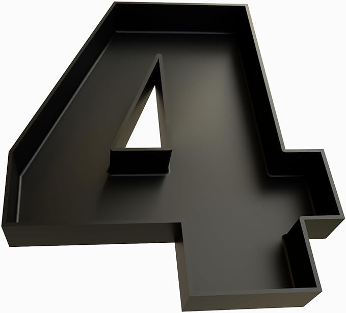 Hard Plastic Reusable Fillable Letters Numbers Serving Trays for Party Decoration (4, Black)