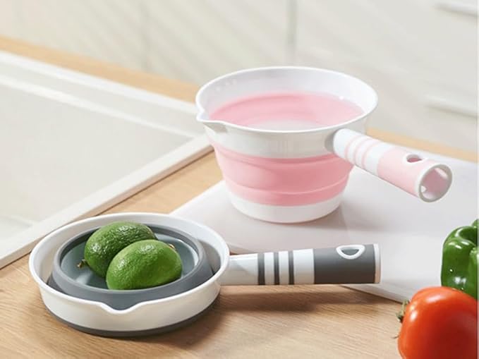 XBLDMJY Water Dipper,Folding Bath Ladle，Plastic Water Scoop for Travel, Tabo, Used In Kitchen, Garden, Bathroom(Grey)