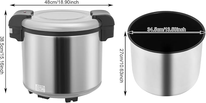 24.3qt/23L Commercial Rice Warmer, 105W Electric Constant Temperature Soup Warmers Non-Stick Pot Sushi Rice Warmer for Restaurant Party Family, Warm Function Only, NOT Cooker