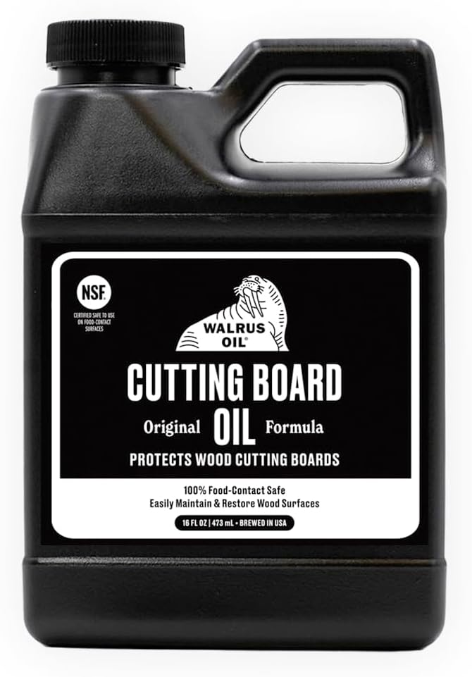 WALRUS OIL - Cutting Board Conditioner, Wood Wax, Cutting Board Feet, and Rag Set. for Cutting Boards, Butcher Blocks, Wooden Spoons, and Bowls. 100% Food-Contact Safe.