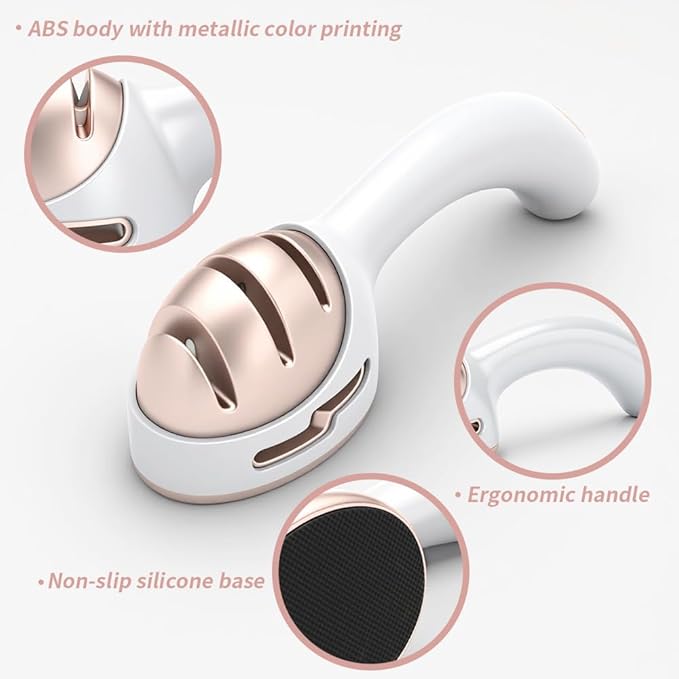 Knife Sharpener for Kitchen, Gold Pink Handheld Sharpener for Repairing and Polishing Kitchen Knives,Manual Sharpener Suitable for Various Kitchen Knives