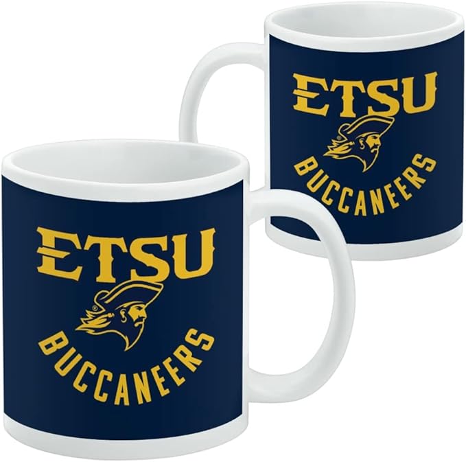 ETSU Buccaneers Ceramic Coffee Mug, Novelty Gift Mugs for Coffee, Tea and Hot Drinks, 11oz, White