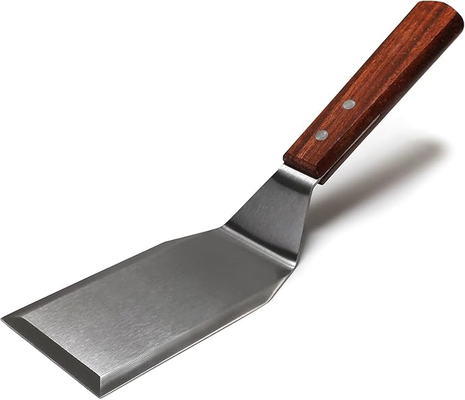 MANNKITCHEN Professional Grade Stainless Steel Spatula Perfect for Cast Iron Skillets and Flat Top Grills (MK21680)