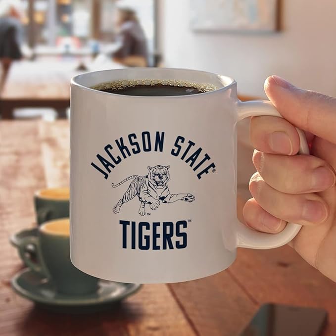 Jackson State University Tigers Ceramic Coffee Mug, Novelty Gift Mugs for Coffee, Tea and Hot Drinks, 11oz, White