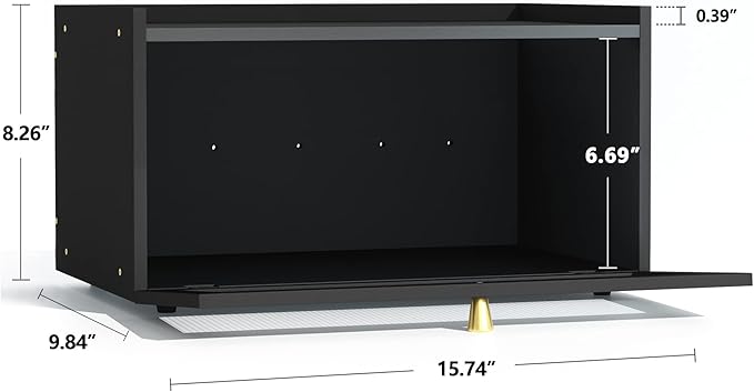 Black Bread Box for Kitchen Countertop - Modern bamboo Bread box with Window Bread Storage Container