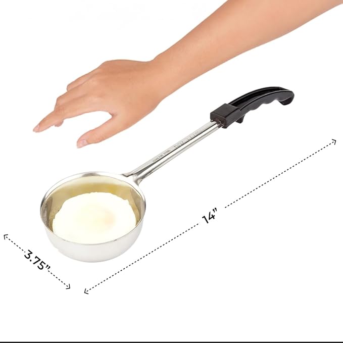 Restaurantware Met Lux 6 Ounce Portion Ladle 1 Perforated Portion Serving Spoon - Black Handle Dishwashable Stainless Steel Slotted Serving Utensil Multipurpose For Serving Pasta