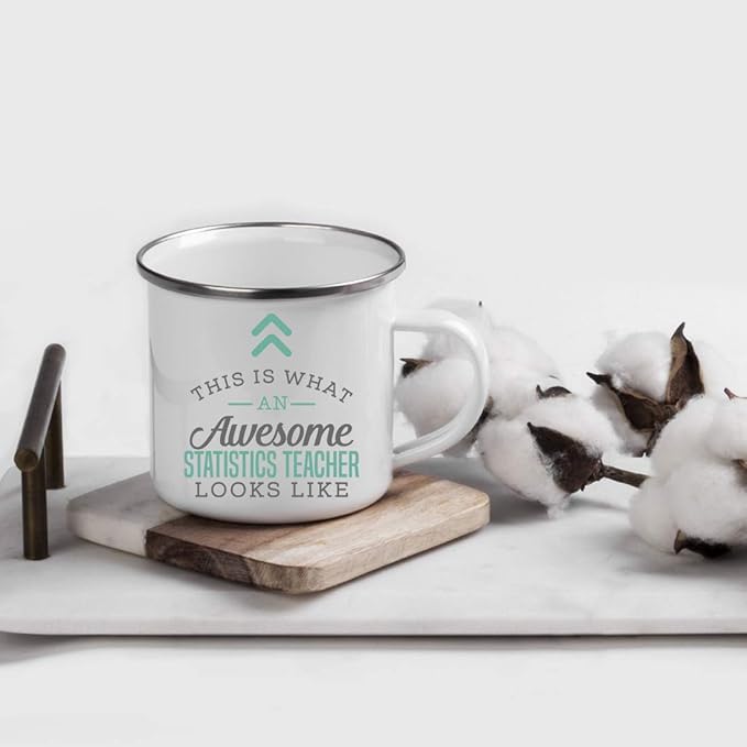 Andaz Press 11oz. Stainless Steel Campfire Coffee Mug Gift, This is What an Awesome Statistics Teacher Looks Like, 1-Pack, Birthday Gift Ideas Coworker Him Her, Includes Gift Box