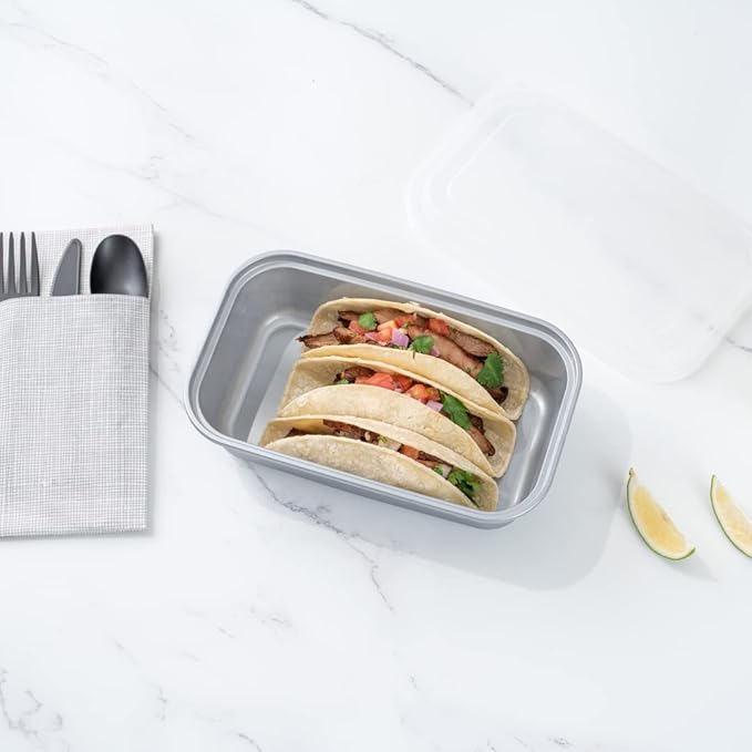 Restaurantware Futura 33.8 Ounce Meal Prep Containers With Lids 100 Microwavable To Go Containers - Inserts Sold Separately Disposable Silver Plastic Food Containers With Lids