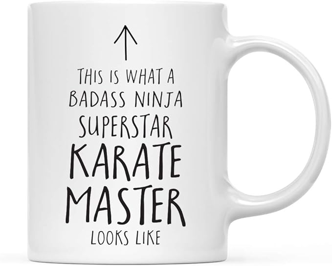 Andaz Press Funny 11oz. Ceramic Coffee Tea Mug Gift, This is What a Badass Ninja Superstar Karate Master Looks Like, 1-Pack, Birthday Christmas Gift Ideas Coworker
