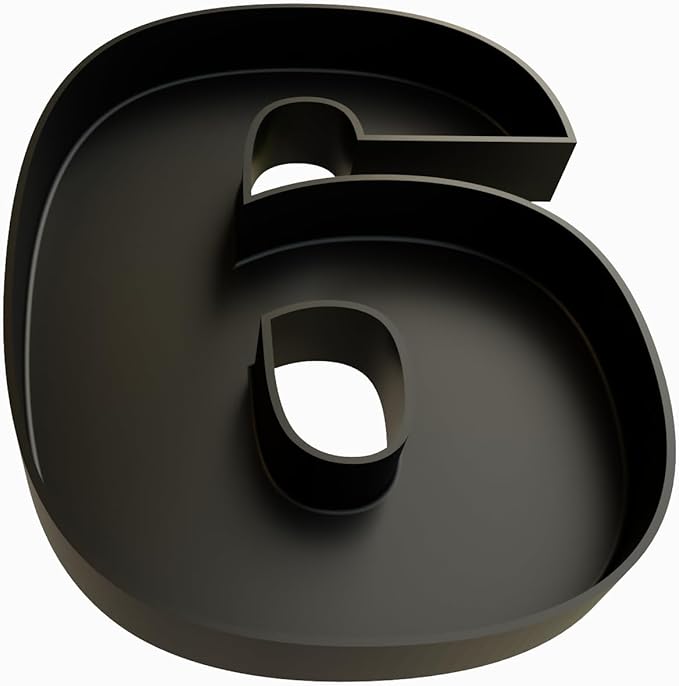 Hard Plastic Reusable Fillable Letters Numbers Serving Trays for Party Decoration (6, Black)