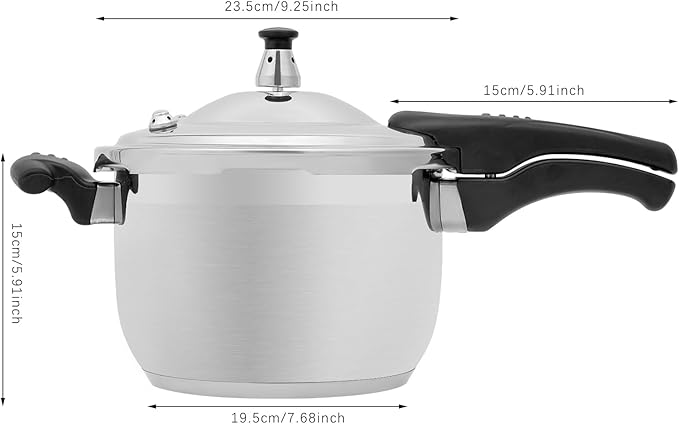 5 L/5.28 Qt Pressure Cooker,80Kpa High Pressure Stovetop Cooker with 3-Layer Composite Bottom, 304 Stainless Steel Pressure Canner with Double Valves for Commercial & Home Use