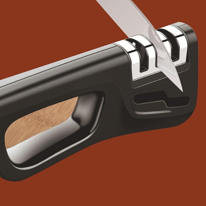 Knife Sharpeners: 4 in 1 Professional Chef's Kitchen Knife Accessories, Kitchen Blade &Manual Knife Sharpener for Kitchen Knife