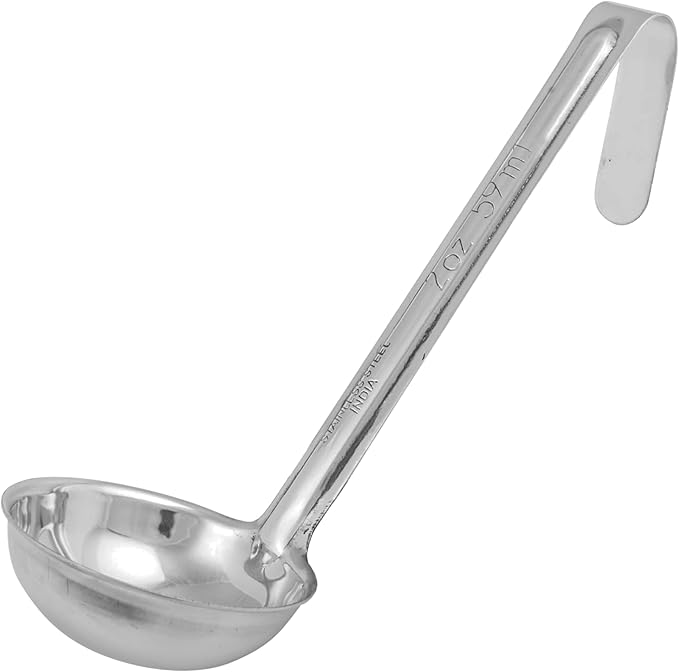 2 Ounce, 6" Stainless Steel Ladle – Heavy Duty Metal Soup Ladle for Cooking and Serving – Commercial Grade Kitchen Utensil for Home or Restaurant Use