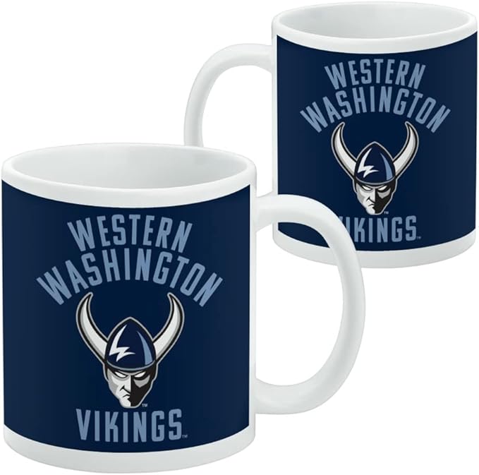 Western Washington University Vikings Logo Ceramic Coffee Mug, Novelty Gift Mugs for Coffee, Tea and Hot Drinks, 11oz, White