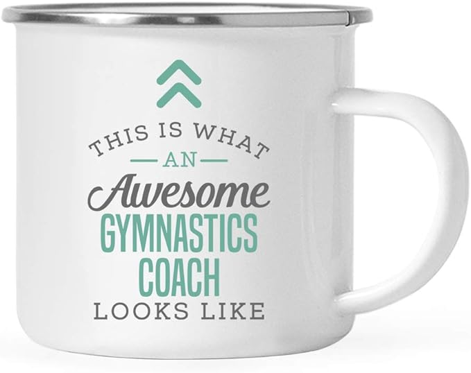 Andaz Press 11oz. Stainless Steel Campfire Coffee Mug Gift, This is What an Awesome Gymnastics Coach Looks Like, 1-Pack, Birthday Gift Ideas Coworker Him Her, Includes Gift Box