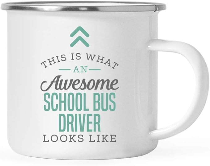 Andaz Press 11oz. Stainless Steel Campfire Coffee Mug Gift, This is What an Awesome School Bus Driver Looks Like, 1-Pack, Birthday Gift Ideas Coworker Him Her, Includes Gift Box