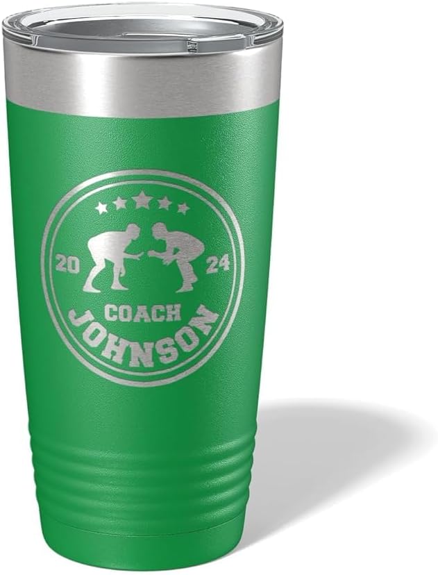 Wrestling Coach gifts, Tumbler, Coach tumbler, Wrestling gifts, Coach Beer glass, Coach gift, Wrestling Coach, Coach gifts, Wrestling Coach (Wrestling Circle, Green, 20oz Tumbler)