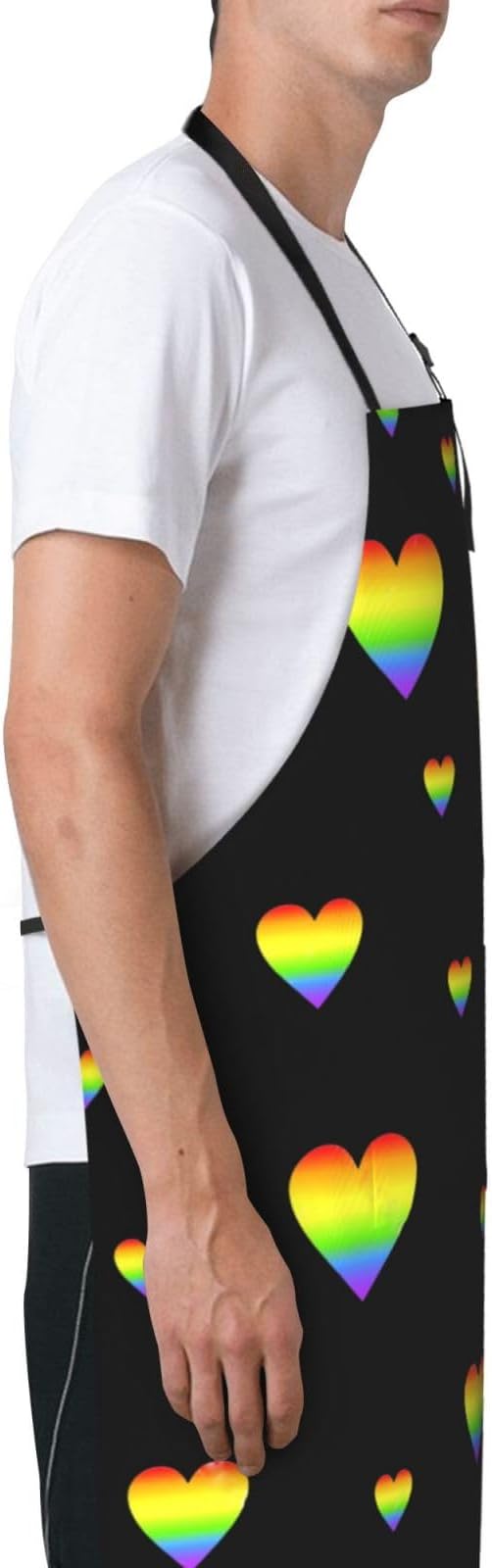 LGBT Aprons Gay Aprons with Pockets and Adjustable Rainbow Apron for Gardening Cooking Kitchen